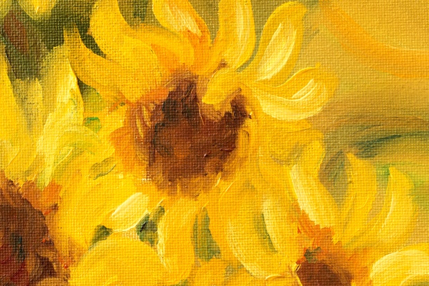 Sunny Sunflowers  Oil painting on canvas.